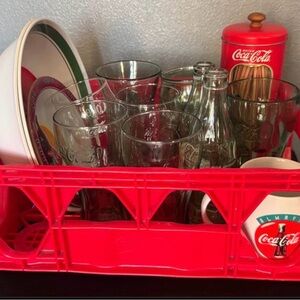 Collectible Coca-Cola Crate with Coca-Cola Dishes